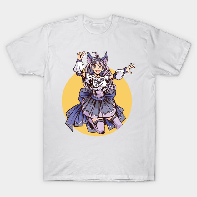 Anime Cat Girl Jumping T-Shirt by Toda Loca